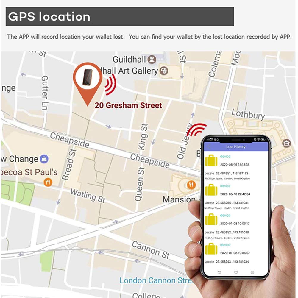 SMART LB SMART LB Anti-Lost Bluetooth Leather Wallet: GPS Tracking, Alarm & Bifold Card Case - Stylish Brown Purse - View 4 of 6