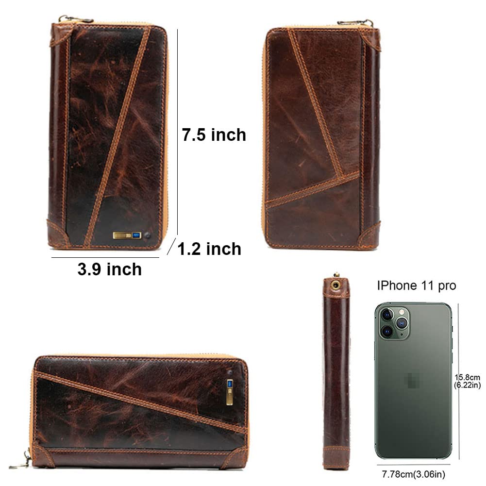 SMART LB SMART LB Anti-Lost Bluetooth Leather Wallet: GPS Tracking, Alarm & Bifold Card Case - Stylish Brown Purse - View 6 of 6