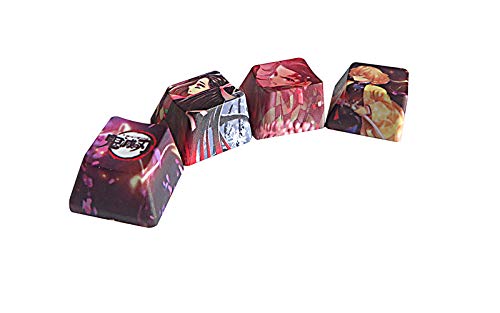 Benemate 4 Keycap Set: 5-Side Dye-Subbed PBT R4 Keycaps for DIY Gaming Mechanical Keyboards - Demon Slayer Design