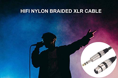 KINXIYU KINXIYU XLR Female to 1/4 Inch TRS Cables 3FT 2Pack Nylon Braided Balanced Mic Cord with Pure Copper Conductors - View 8 of 8