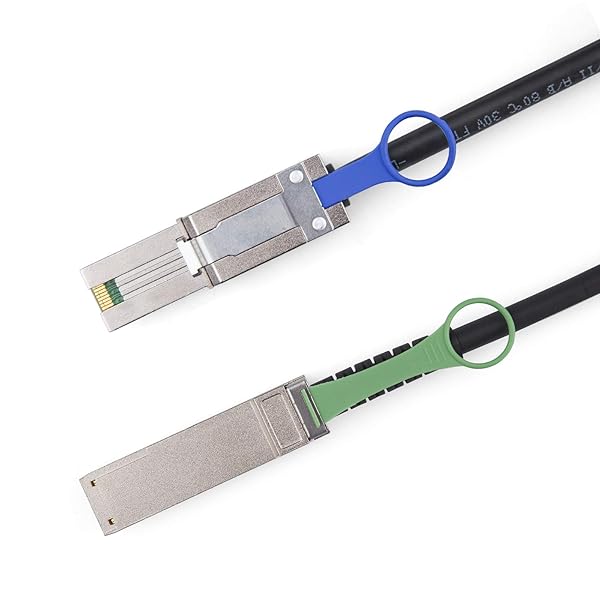 10Gtek QSFP to SFF-8088 DDR Hybrid Mini SAS Cable 1.5m for NetApp DS4243 DS4246 DS2246 External Copper 100-Ohm High Performance - View 4 of 8