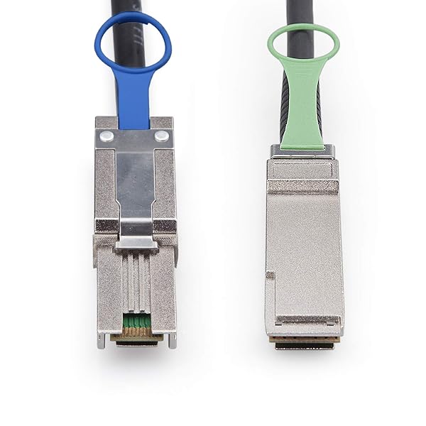 10Gtek QSFP to SFF-8088 DDR Hybrid Mini SAS Cable 1.5m for NetApp DS4243 DS4246 DS2246 External Copper 100-Ohm High Performance - View 6 of 8