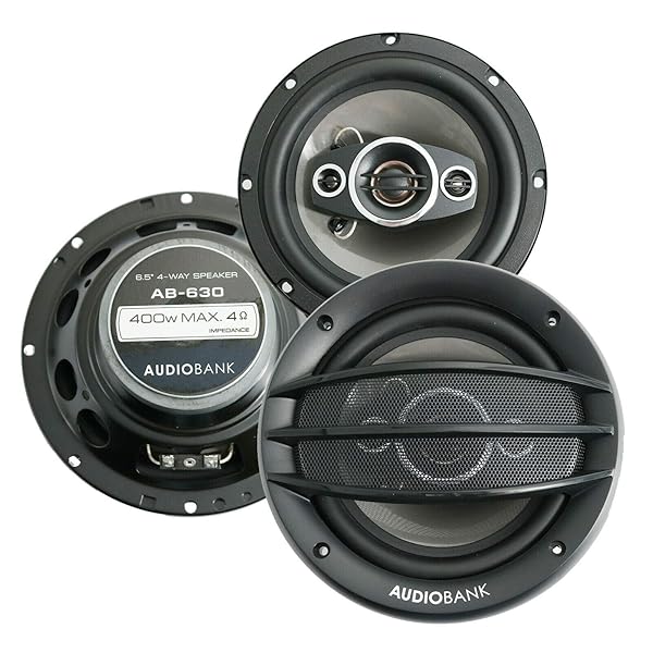 Audiobank Audiobank AB-630 800 Watts 6.5-Inch 4-Way Car Audio Coaxial Speakers with 65-20000 Hz Frequency Response and 2x15 Piezo Tweeter - View 3 of 9