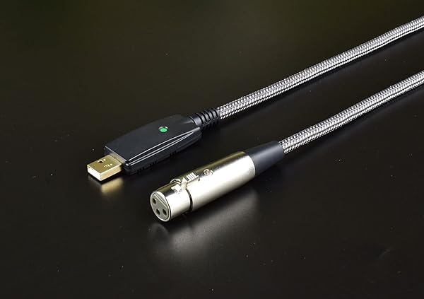 Mugteeve Mugteeve 10 Feet XLR Female to USB Cable for Laptop PC Recording and Livestreaming Noise Free Nylon Braided Mic Cord Adapter - View 3 of 9