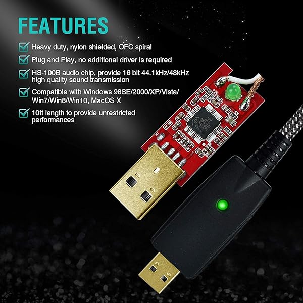 Mugteeve Mugteeve 10 Feet XLR Female to USB Cable for Laptop PC Recording and Livestreaming Noise Free Nylon Braided Mic Cord Adapter - View 4 of 9