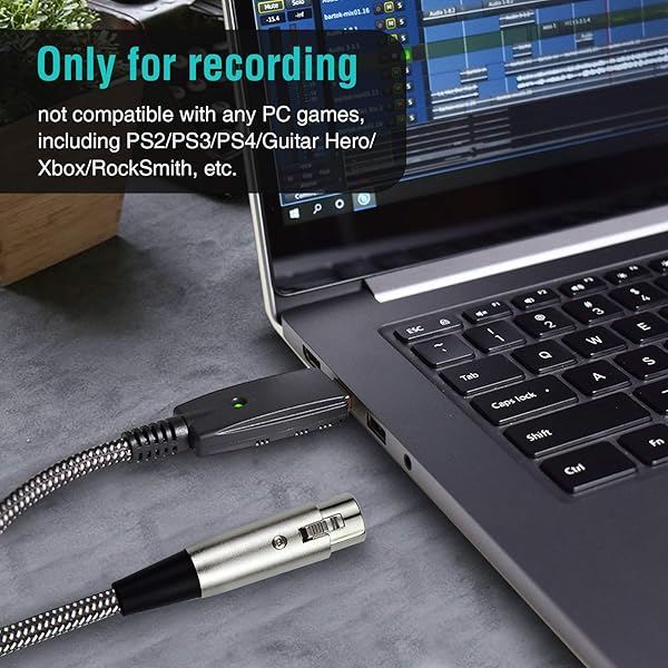 Mugteeve Mugteeve 10 Feet XLR Female to USB Cable for Laptop PC Recording and Livestreaming Noise Free Nylon Braided Mic Cord Adapter - View 8 of 9