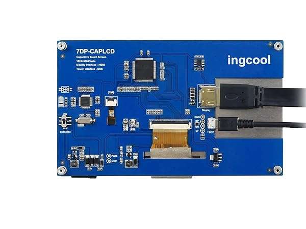 Ingcool Ingcool 7-Inch HDMI LCD Touch Screen 1024x600 for Raspberry Pi & PC - Windows Compatible Display Module - View 3 of 9