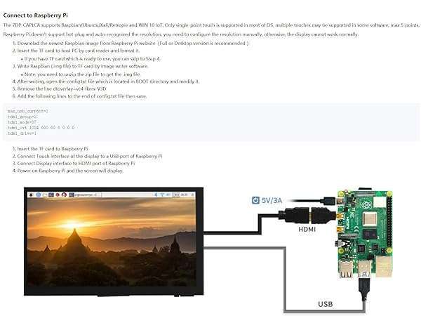 Ingcool Ingcool 7-Inch HDMI LCD Touch Screen 1024x600 for Raspberry Pi & PC - Windows Compatible Display Module - View 4 of 9