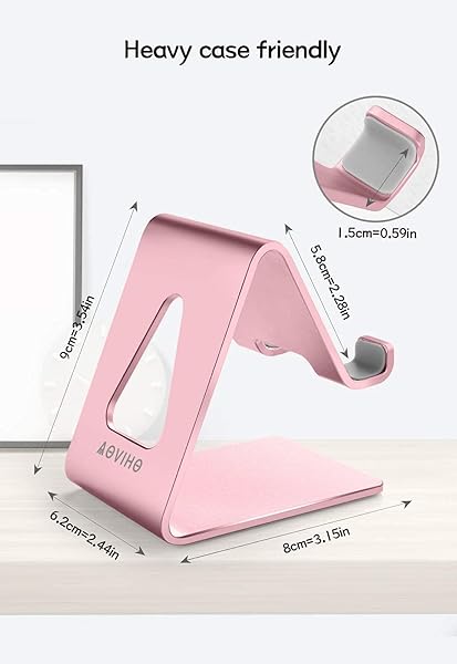 Aoviho Buy Aoviho Desk Phone Stand - Universal Holder for iPhone & Samsung - Rose Gold Cradle Dock for All Smartphones - View 8 of 8