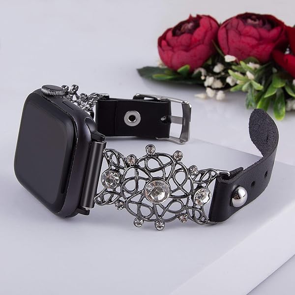 VIQIV VIQIV Bling Jewelry Band for Apple Watch Ultra 38mm to 49mm Stylish Metal Bracelet Strap for Women and Girls - View 5 of 8