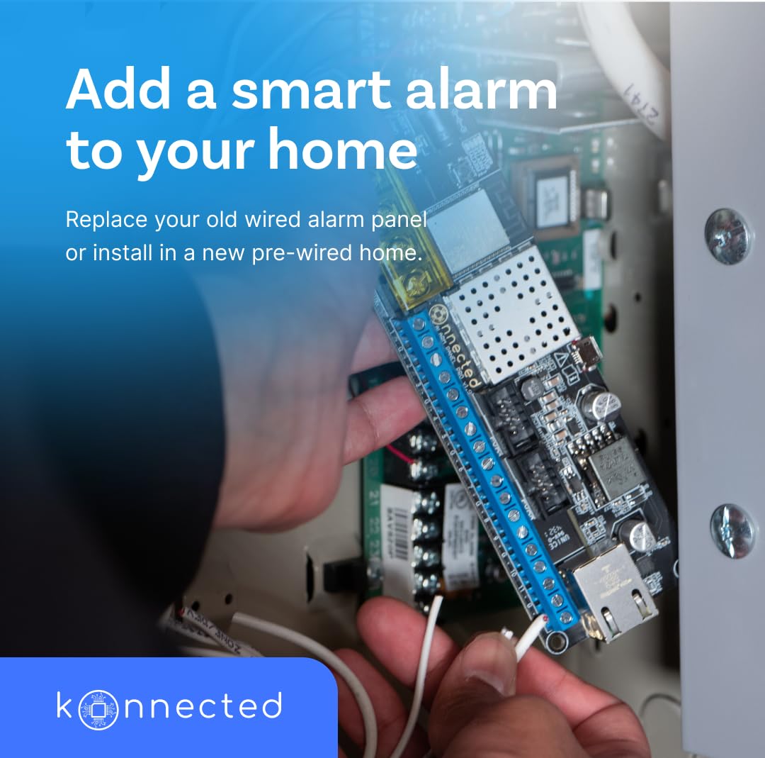 Konnected 12 Zone Wired Smart Alarm Panel Konnected Alarm Panel Pro Conversion Kit for Smart Home with Wi-Fi Ethernet No Batteries Monthly Fee - View 3 of 7