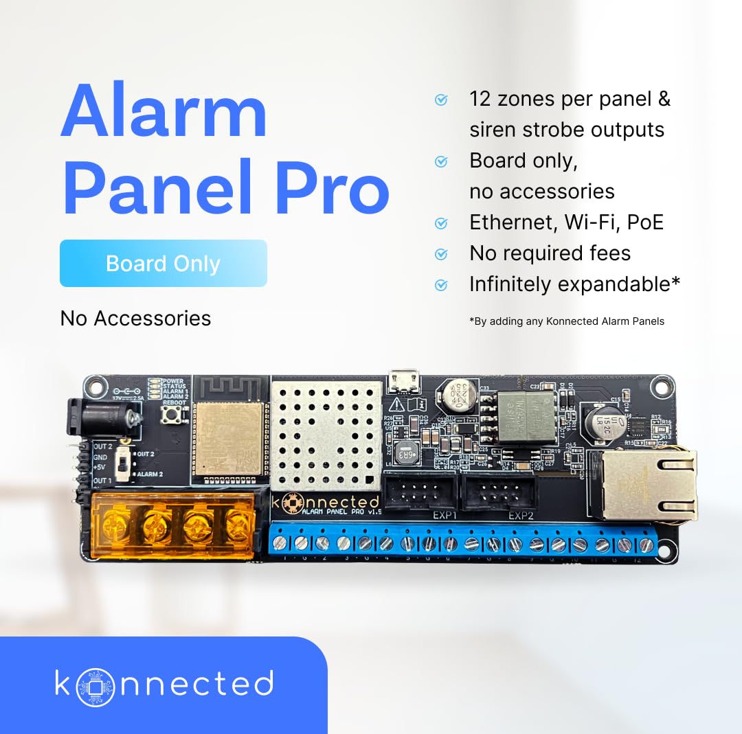 Konnected 12 Zone Wired Smart Alarm Panel Konnected Alarm Panel Pro Conversion Kit for Smart Home with Wi-Fi Ethernet No Batteries Monthly Fee - View 4 of 7