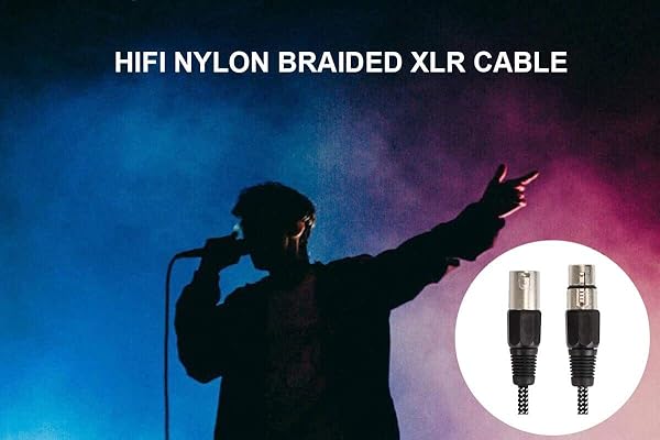 KINXIYU KINXIYU XLR Cable 3 FT 2 Pack Microphone Cable 3 Pin Nylon Braided Balanced XLR Male to Female Heavy Duty Mic Patch Cords - View 8 of 8