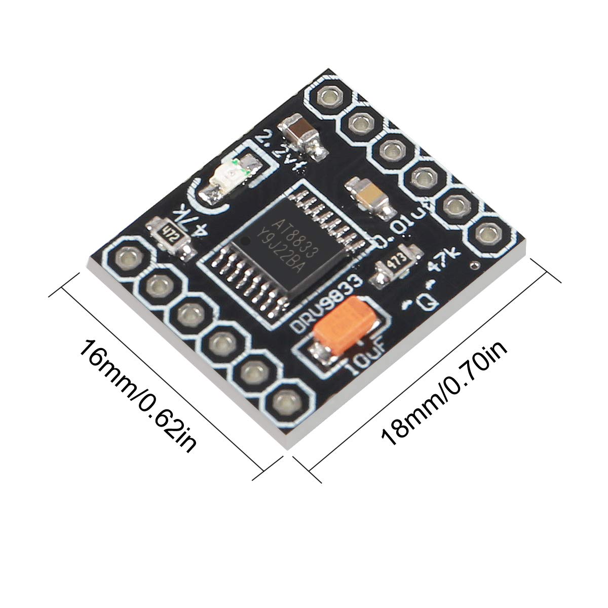 ACEIRMC ACEIRMC 8pcs DRV8833 Motor Drive Module Dual H Bridge DC Gear Motor Driver Controller Board 1.5A - View 5 of 5