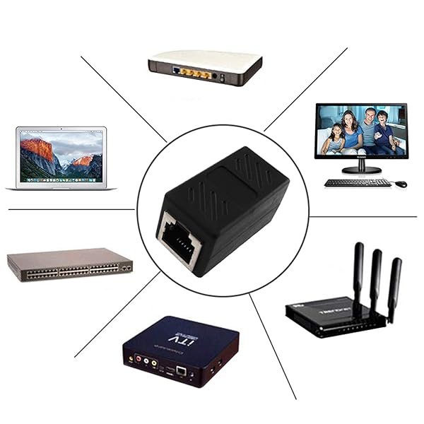 AXLIZER AXLIZER 2PCS RJ11 Inline Coupler - Female to Female Telephone Extension Adapter, Black - View 4 of 7