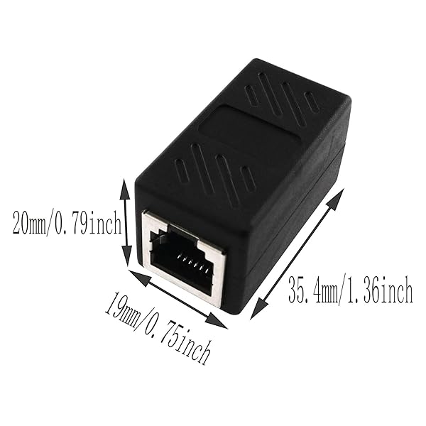 AXLIZER AXLIZER 2PCS RJ11 Inline Coupler - Female to Female Telephone Extension Adapter, Black - View 7 of 7