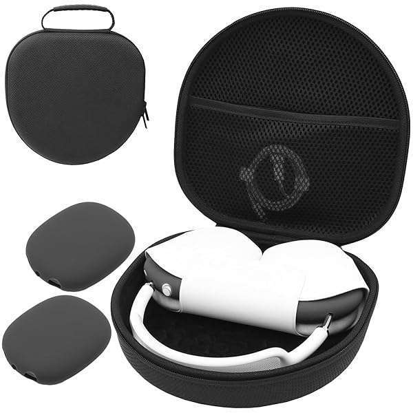 ProCase ProCase Hard Case for AirPods Max - Travel Carrying Case with Earpad Cover & Mesh Pocket - Black Protective Storage Bag
