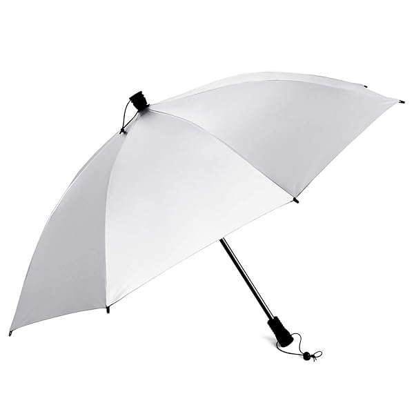 G4Free G4Free 46 Inch Large Hiking Umbrella Ultralight UV Silver Reflective Full Size Trekking Backpacking Umbrella Silver Black - View 5 of 8
