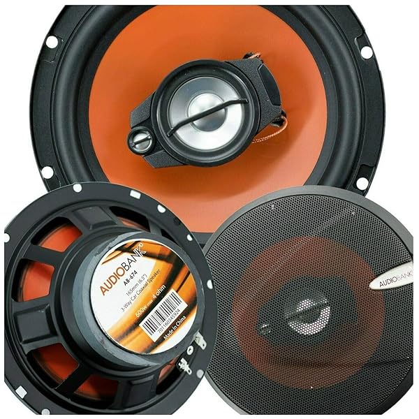Audiobank Audiobank 2X AB674 6.5 Inch 600 Watts 3 Way G Series Car Audio Stereo Coaxial Speakers with Grill Polypropylene MICA Cone Woofer 4 Ohms - View 2 of 8