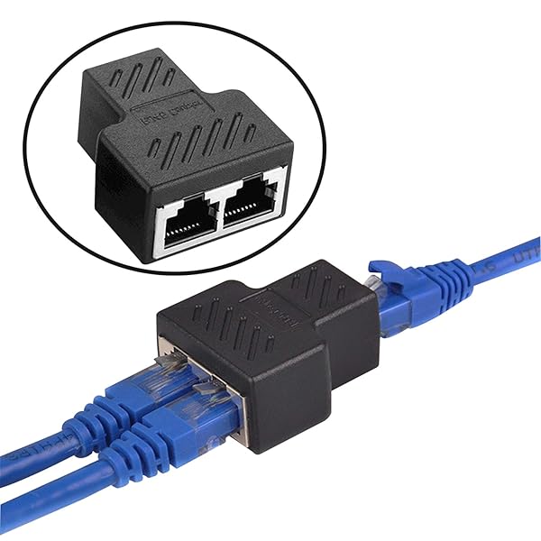 AXLIZER AXLIZER Telephone Splitter 1 to 2 RJ11 6P4C Wall Jack Plug Adapter for Telephone Line Connection - View 4 of 6
