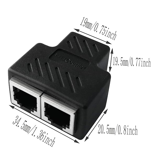 AXLIZER AXLIZER Telephone Splitter 1 to 2 RJ11 6P4C Wall Jack Plug Adapter for Telephone Line Connection - View 5 of 6