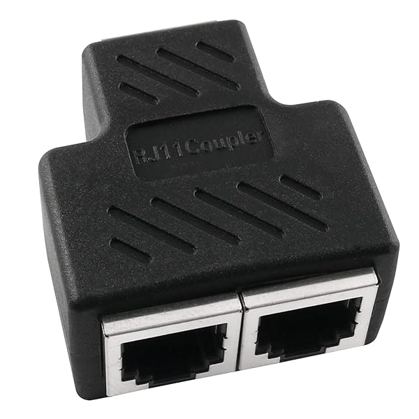 AXLIZER AXLIZER Telephone Splitter 1 to 2 RJ11 6P4C Wall Jack Plug Adapter for Telephone Line Connection - View 2 of 6