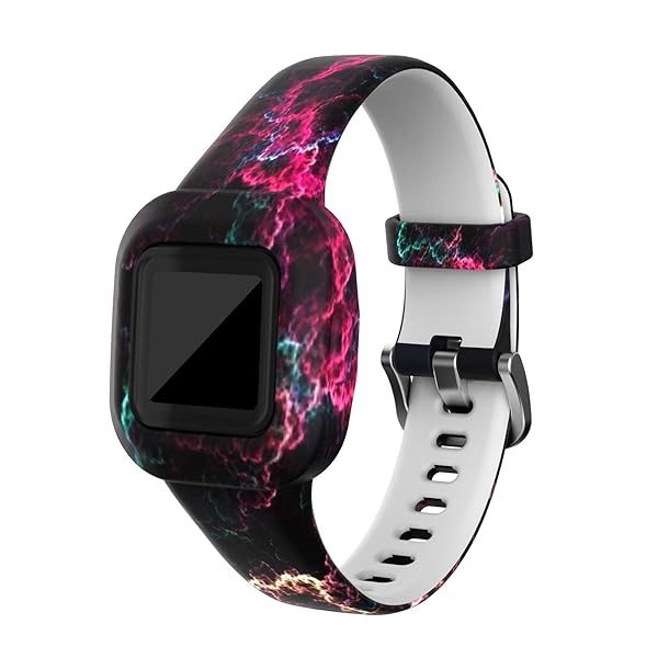 FitTurn Colorful Silicone Bands for Garmin Vivofit jr 3 Adjustable Sports Wristbands Replacement Starry Black Pattern - View 2 of 5