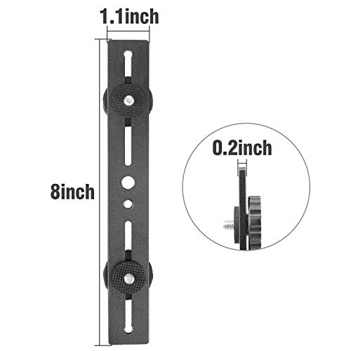 ChromLives Chromlives Dual Flash Bracket 2 Pack 1/4 Inch Dual Tripod Mount Extension Bar for DSLR Camera LED Light and Flash Light - View 6 of 9