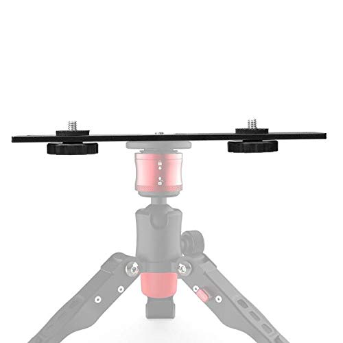 ChromLives Chromlives Dual Flash Bracket 2 Pack 1/4 Inch Dual Tripod Mount Extension Bar for DSLR Camera LED Light and Flash Light - View 8 of 9