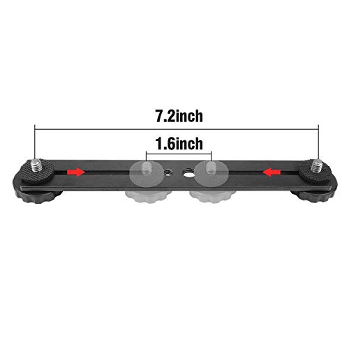 ChromLives Chromlives Dual Flash Bracket 2 Pack 1/4 Inch Dual Tripod Mount Extension Bar for DSLR Camera LED Light and Flash Light - View 9 of 9