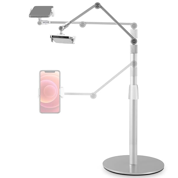 Viozon Viozon Adjustable Tablet Phone Overhead Stand for 3.5-11 Inch Devices Aluminum Desktop Holder for iPhone iPad Pro Air Mini Samsung Nexus