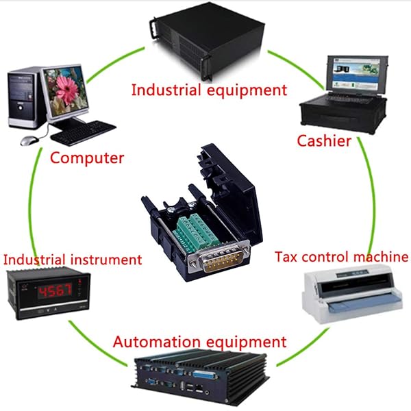 ANMBEST ANMBEST DB15 Solderless Serial to 15-pin Terminal Adapter Connector Breakout Board with Case Long Bolts Nuts Male Female - View 7 of 8