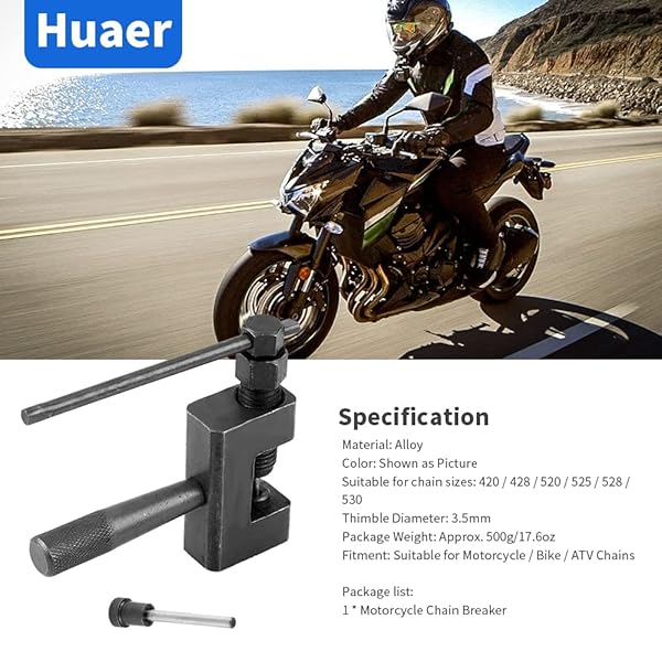 Akozon Motorcycle Chain Breaker Tool for ATV Bike Link Repair and Removal Cutter Drive Splitter - View 3 of 10