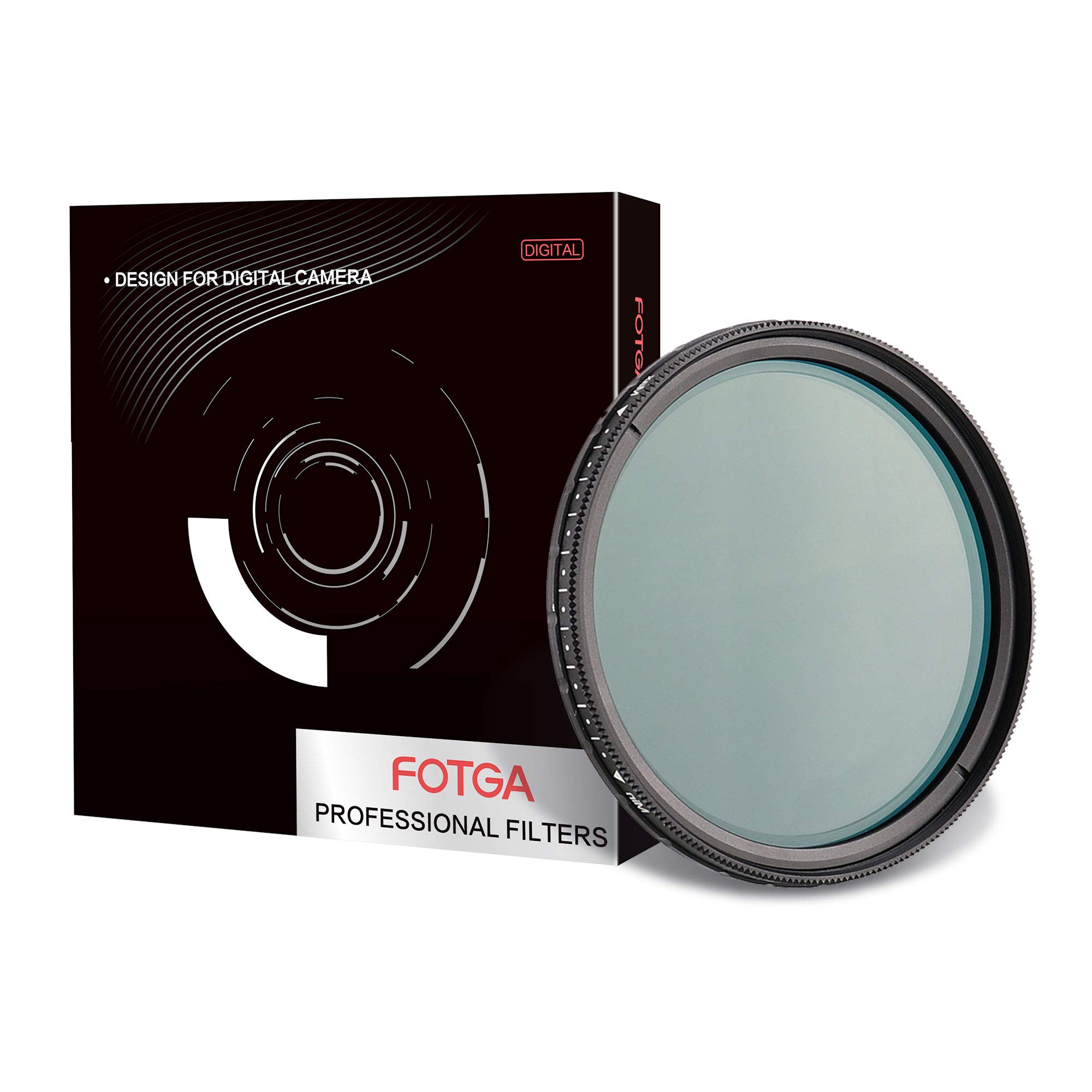 Fotga 46mm Ultra Slim Multi-Coating Variable ND Lens Filter for Photography ND2 to ND400 Optical Glass Aluminum Frame