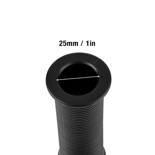 Aramox 1 Inch Motorcycle Grips Pair Universal Vintage TPU Handlebar Grip Black 25mm - View 3 of 8