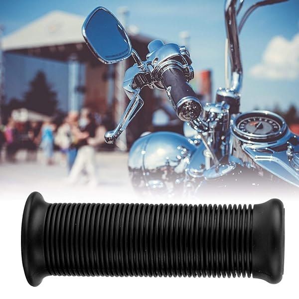 Aramox 1 Inch Motorcycle Grips Pair Universal Vintage TPU Handlebar Grip Black 25mm - View 5 of 8