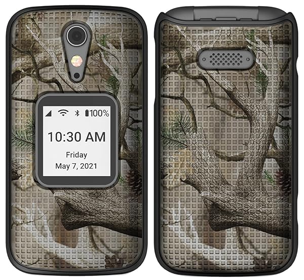 Nakedcellphone Outdoor Camouflage Case with Clip for Jitterbug Flip2 Tree Leaf Camo Cover and Belt Holster for Lively Flip Phone 4053SJ7 - View 4 of 10