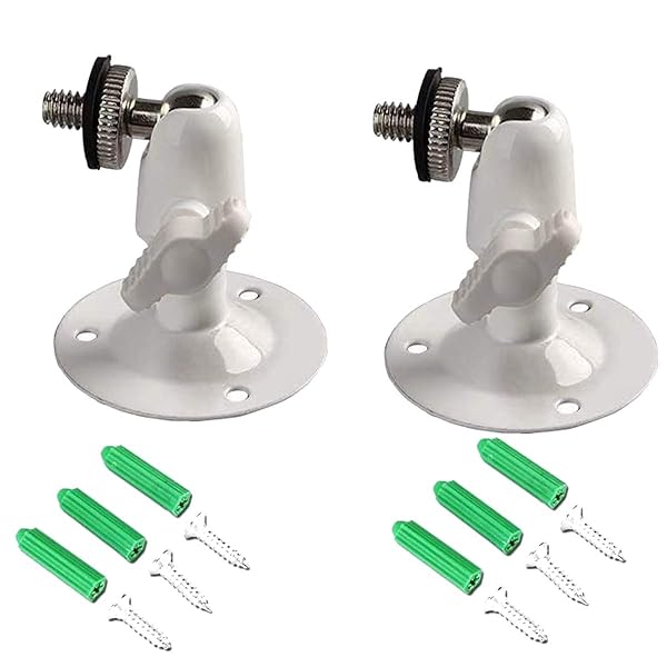 LYLGO LYLGO Pack of 2 Camera Bracket Mount Metal for Outdoor Indoor Use Security Housing Bracket for CCTV Surveillance System White Wall Mount