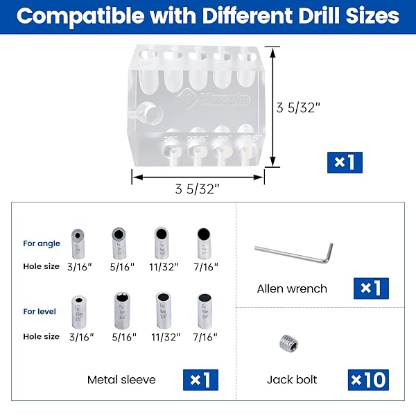 Muzata Muzata Multi Angle Cable Railing Drill Guide Jig Portable Template for Wood Post 4 Sizes 25 to 90 Degree Cable Railing Hardware Tool CT19 - View 3 of 7