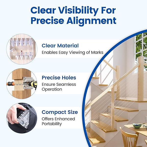 Muzata Muzata Multi Angle Cable Railing Drill Guide Jig Portable Template for Wood Post 4 Sizes 25 to 90 Degree Cable Railing Hardware Tool CT19 - View 4 of 7