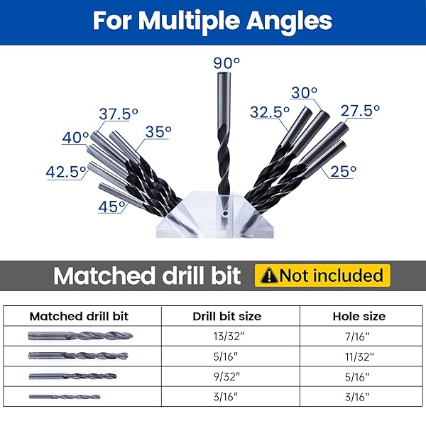 Muzata Muzata Multi Angle Cable Railing Drill Guide Jig Portable Template for Wood Post 4 Sizes 25 to 90 Degree Cable Railing Hardware Tool CT19 - View 5 of 7