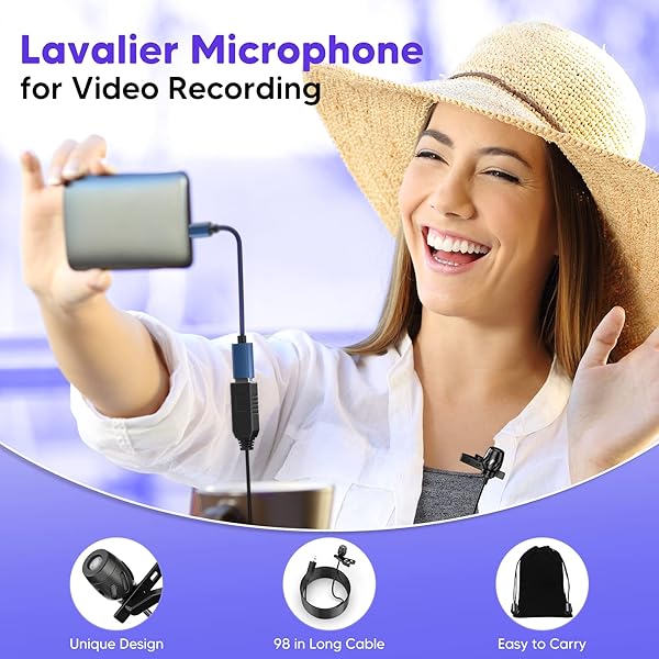 kmag KMAG USB Lavalier Microphone Clip On Mic for YouTube Podcasting Gaming Interview Omnidirectional Condenser Mic for PC Laptop Mac Smartphone - View 5 of 8