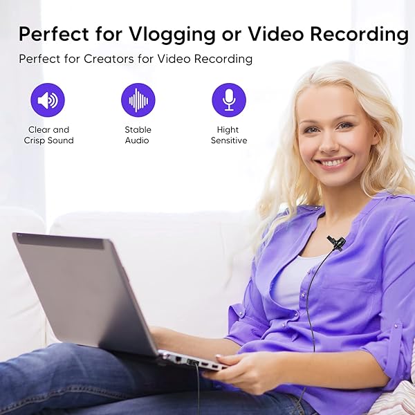 kmag KMAG USB Lavalier Microphone Clip On Mic for YouTube Podcasting Gaming Interview Omnidirectional Condenser Mic for PC Laptop Mac Smartphone - View 6 of 8