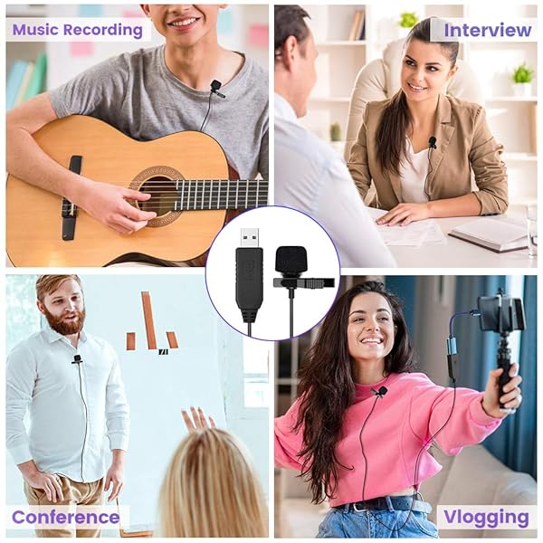 kmag KMAG USB Lavalier Microphone Clip On Mic for YouTube Podcasting Gaming Interview Omnidirectional Condenser Mic for PC Laptop Mac Smartphone - View 7 of 8
