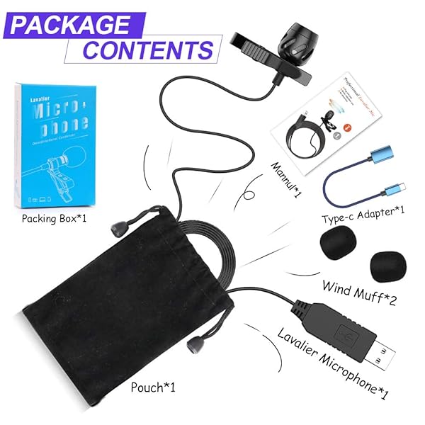 kmag KMAG USB Lavalier Microphone Clip On Mic for YouTube Podcasting Gaming Interview Omnidirectional Condenser Mic for PC Laptop Mac Smartphone - View 8 of 8