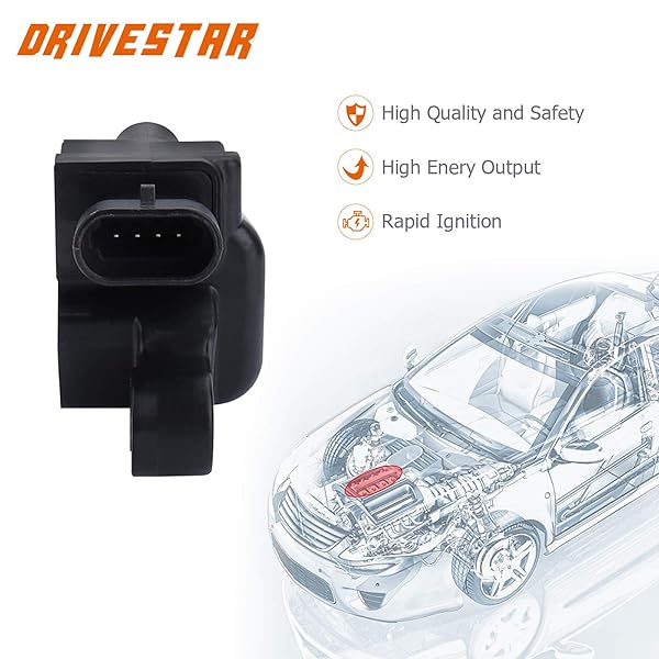 DRIVESTAR DRIVESTAR Ignition Coil Pack for Chevrolet Silverado Avalanche Corvette Trailblazer Cadillac Escalade GMC Sierra 5.3L 6.0L 12611424 12570616 - View 3 of 6