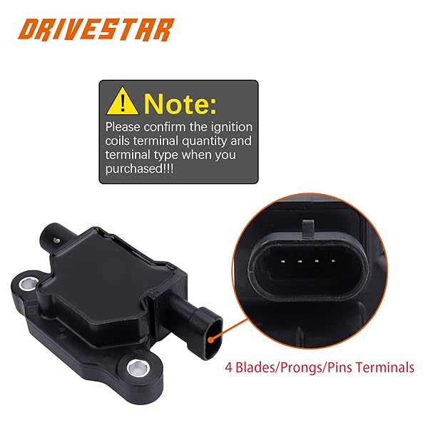 DRIVESTAR DRIVESTAR Ignition Coil Pack for Chevrolet Silverado Avalanche Corvette Trailblazer Cadillac Escalade GMC Sierra 5.3L 6.0L 12611424 12570616 - View 4 of 6