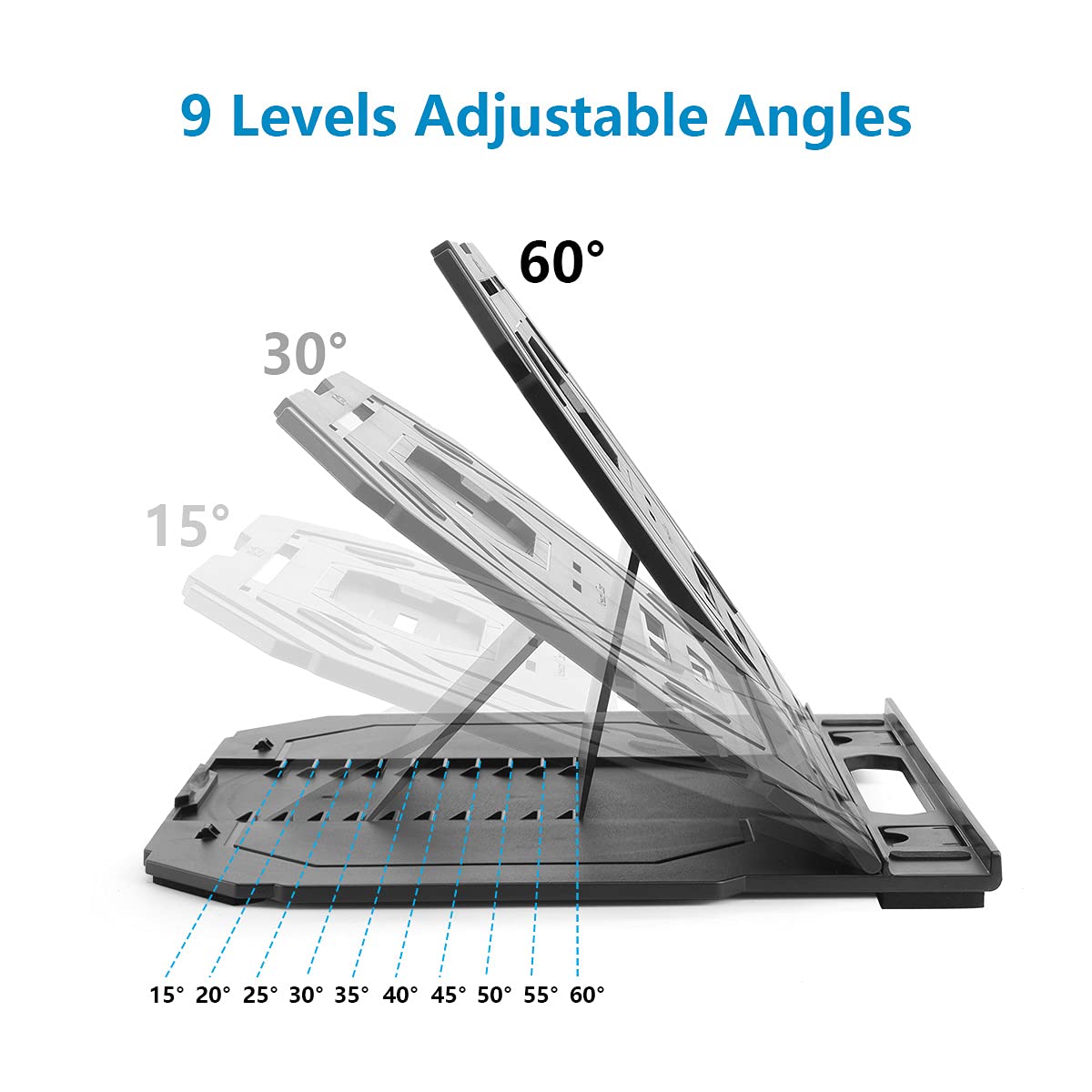 Adjustable Drawing Tablet and Laptop Stand with Phone Holder for 12-17 inch Devices 9 Levels of Angle Flexibility Foldable Design - View 2 of 9