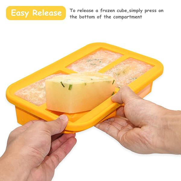 Bangp Bangp Silicone Freezer Trays with Lid 2 Pack Easy Release for Soup Ice Cubes and Leftovers Makes 8 Perfect 1 Cup Portions - View 5 of 7
