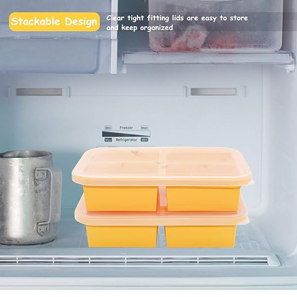 Bangp Bangp Silicone Freezer Trays with Lid 2 Pack Easy Release for Soup Ice Cubes and Leftovers Makes 8 Perfect 1 Cup Portions - View 7 of 7